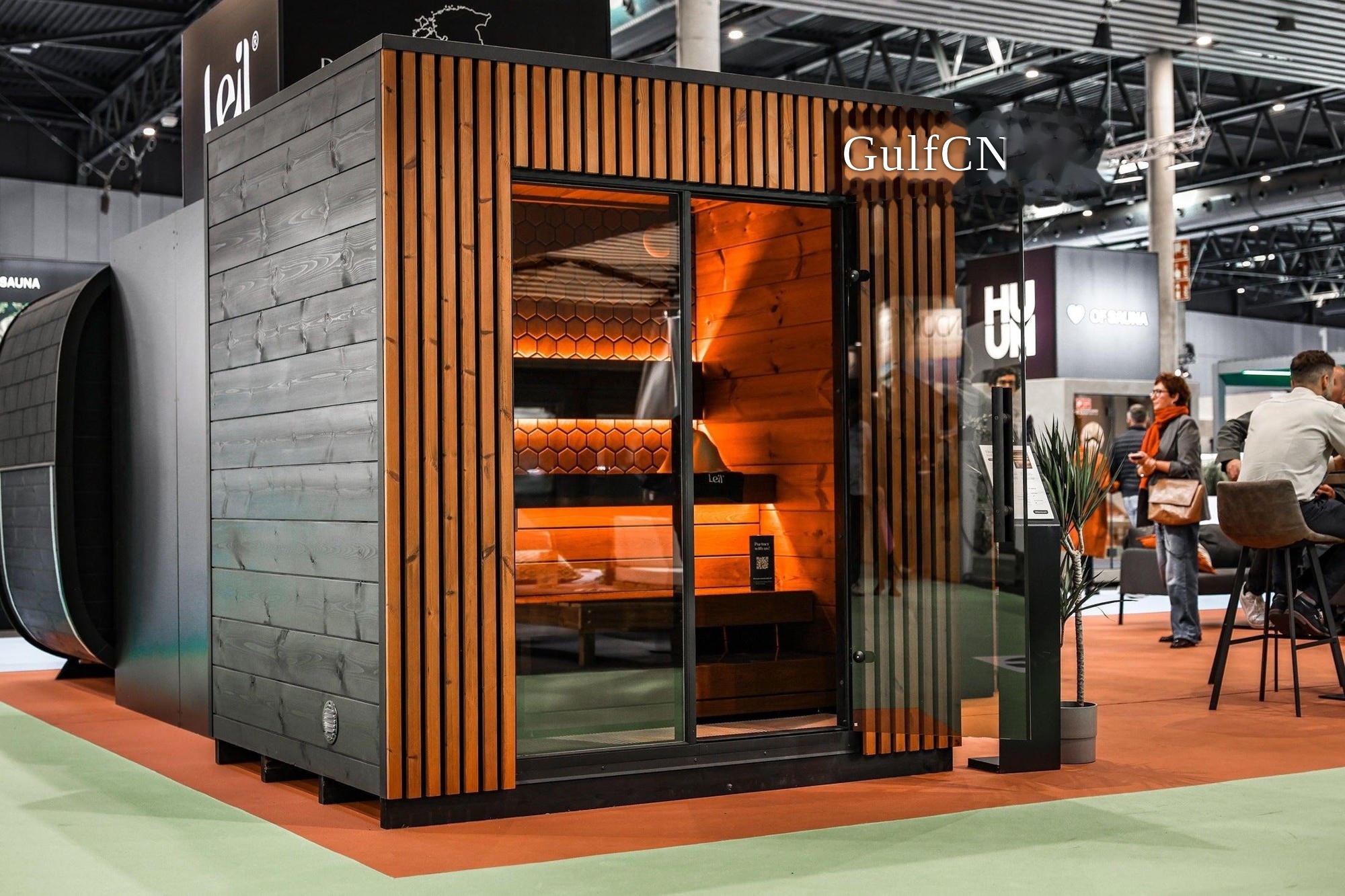 Sauna cabin at an industry exhibition in China